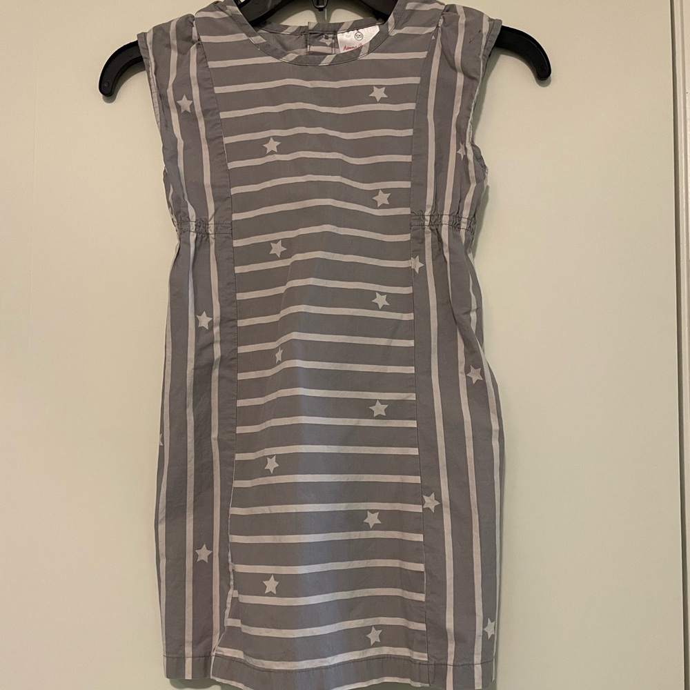 Hanna Andersson gray striped star dress 120